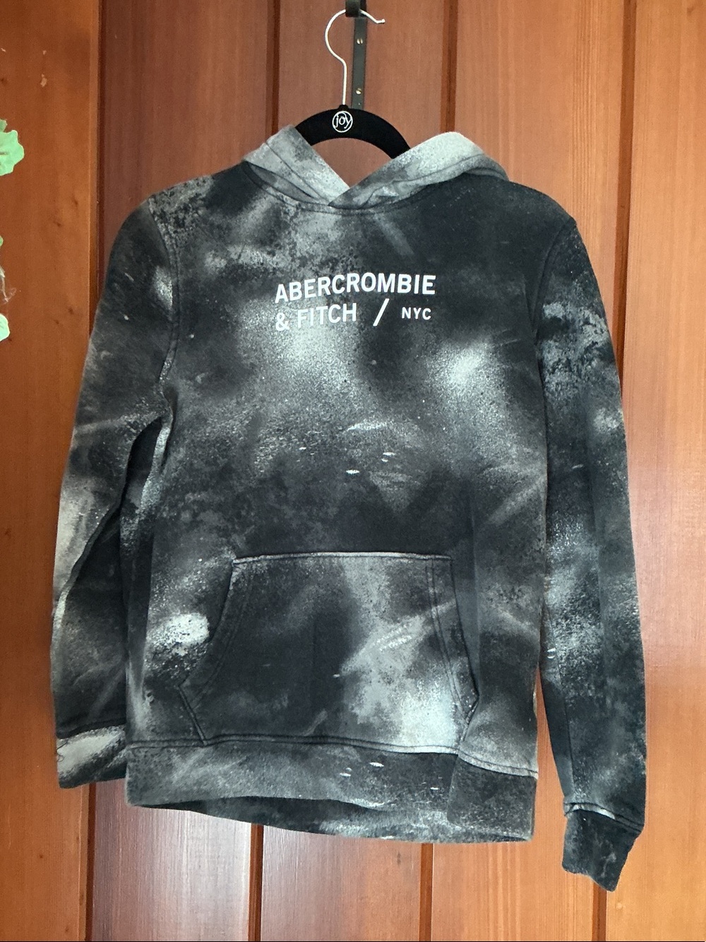 Abercrombie & Fitch Men’s Black and White Tie-Dye Crewneck Sweatshirt